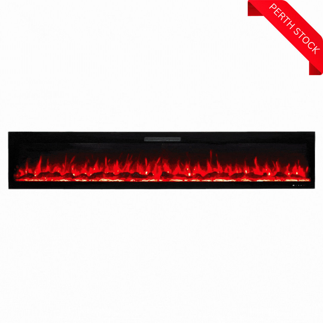 [45427011059934] Luminea 84-Inch Electric Fireplace – Modern 3D Flame with Wi-Fi & Sound