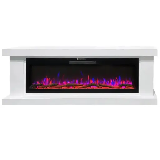 Custom Electric Fireplace Suite with Mantel – 84” In-Built Firebox