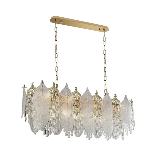 [47005116530910] Crystal Leaf Chandelier – Rectangular 900mm